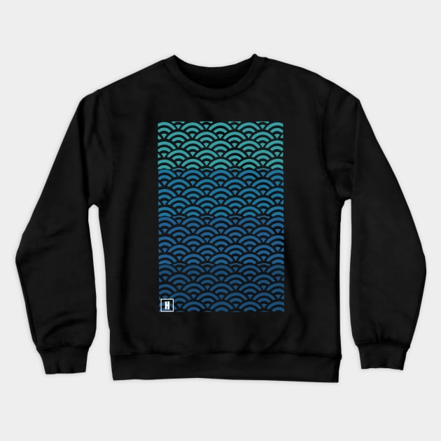 Retro Japanese Clouds Pattern RE:COLOR 12 Crewneck Sweatshirt by HCreatives